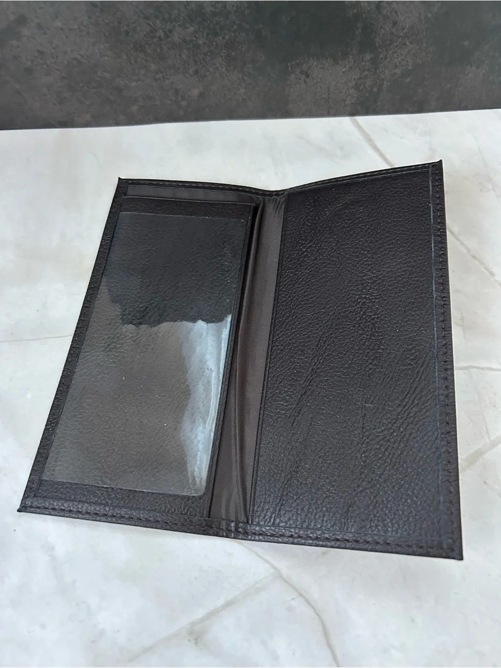 Classic Black Leather Men's Checkbook Cover